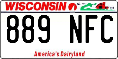 WI license plate 889NFC