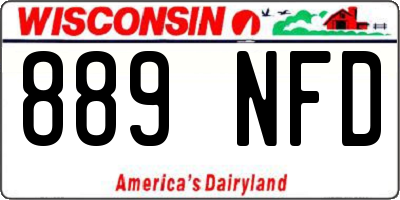 WI license plate 889NFD