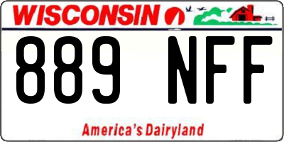 WI license plate 889NFF