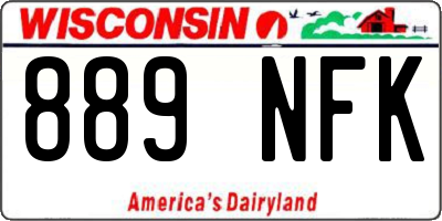 WI license plate 889NFK