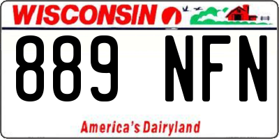 WI license plate 889NFN