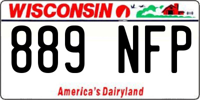 WI license plate 889NFP