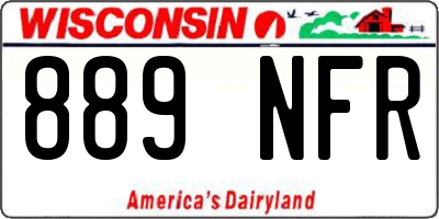 WI license plate 889NFR