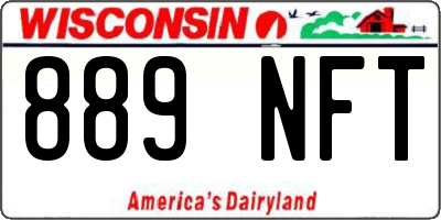 WI license plate 889NFT