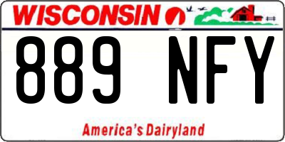 WI license plate 889NFY