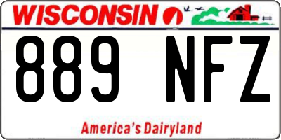 WI license plate 889NFZ