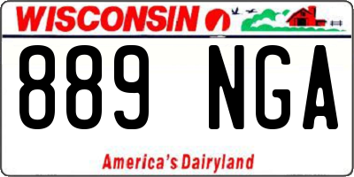 WI license plate 889NGA