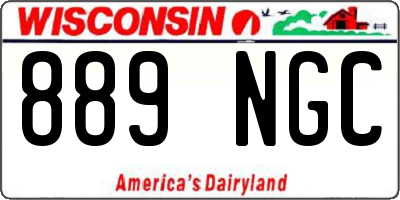 WI license plate 889NGC
