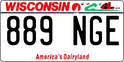 WI license plate 889NGE