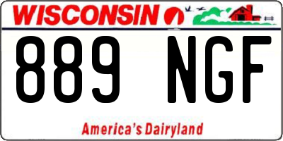 WI license plate 889NGF