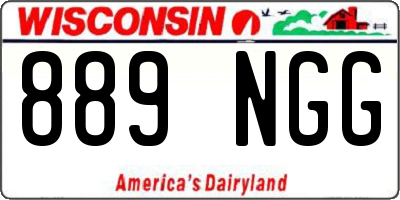 WI license plate 889NGG