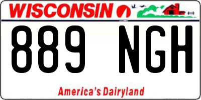 WI license plate 889NGH