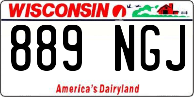 WI license plate 889NGJ
