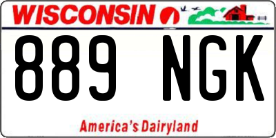 WI license plate 889NGK