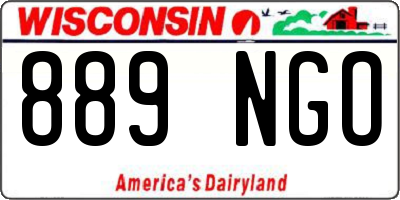 WI license plate 889NGO