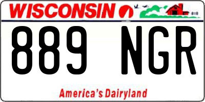 WI license plate 889NGR
