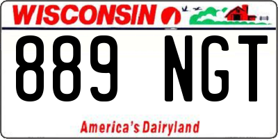 WI license plate 889NGT