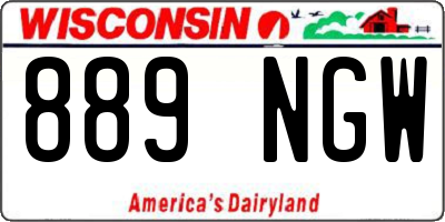 WI license plate 889NGW