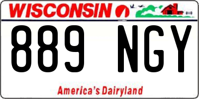 WI license plate 889NGY