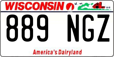 WI license plate 889NGZ