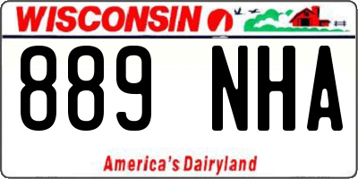 WI license plate 889NHA