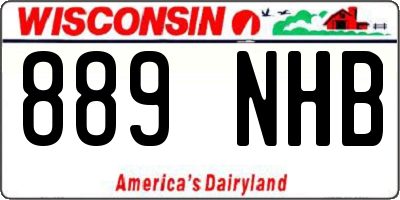 WI license plate 889NHB