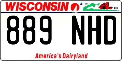 WI license plate 889NHD