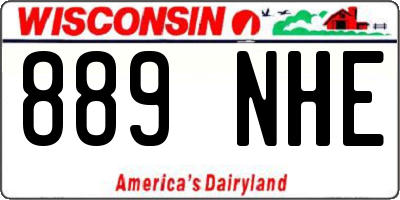 WI license plate 889NHE