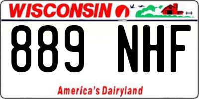 WI license plate 889NHF