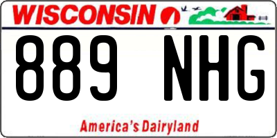 WI license plate 889NHG