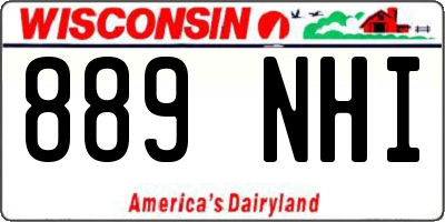 WI license plate 889NHI