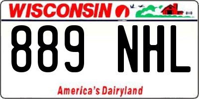 WI license plate 889NHL
