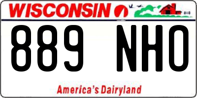 WI license plate 889NHO