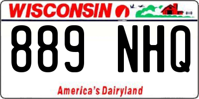 WI license plate 889NHQ