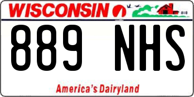 WI license plate 889NHS