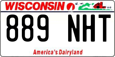 WI license plate 889NHT