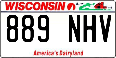 WI license plate 889NHV