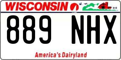 WI license plate 889NHX