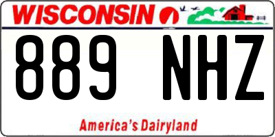 WI license plate 889NHZ