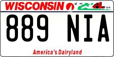 WI license plate 889NIA