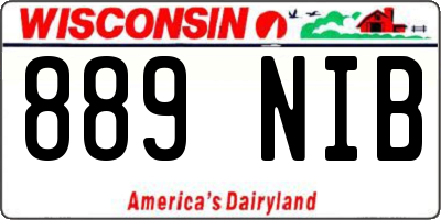 WI license plate 889NIB