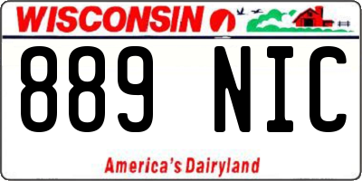 WI license plate 889NIC