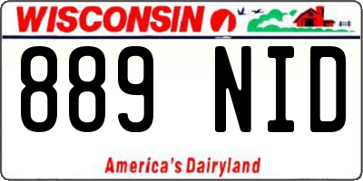 WI license plate 889NID