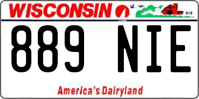 WI license plate 889NIE