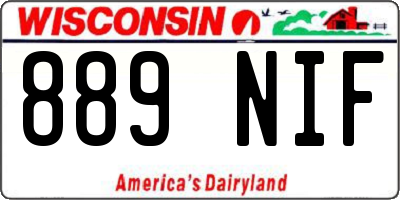 WI license plate 889NIF