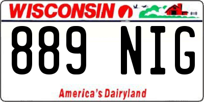 WI license plate 889NIG