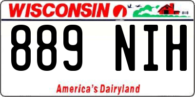 WI license plate 889NIH