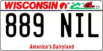 WI license plate 889NIL
