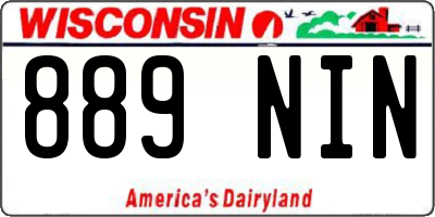 WI license plate 889NIN