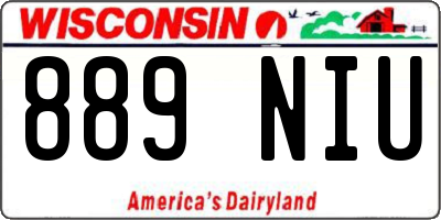 WI license plate 889NIU